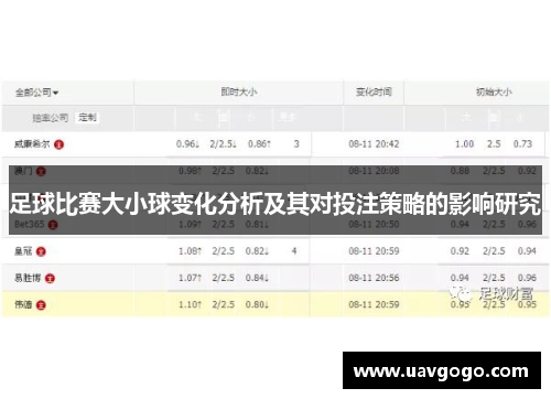 足球比赛大小球变化分析及其对投注策略的影响研究